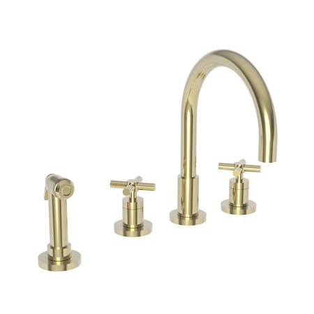Newport Brass Kitchen Faucet With Side Spray in French Gold (Pvd) 9911-24A
